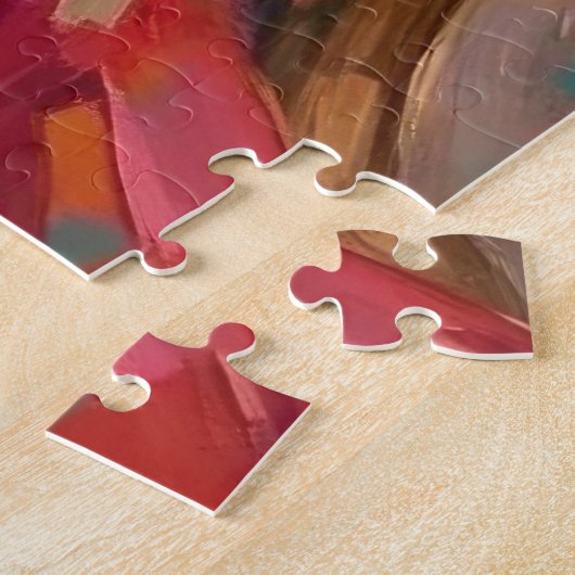 Santa Claus Holding Tuxedo Cat Christmas Art Legpuzzel (Zijkant)