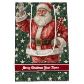 Santa Claus Holiday Gift Bag, Monogrammed  Medium Cadeauzakje (Achterkant)