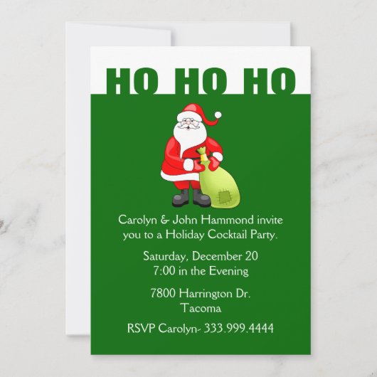 Santa Claus Holiday Party Uitnodiging (Voorkant)