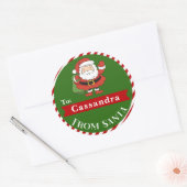 Santa Claus Holiday Round Gift Seal Ronde Sticker (Envelop)