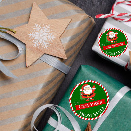 Santa Claus Holiday Round Gift Seal Ronde Sticker