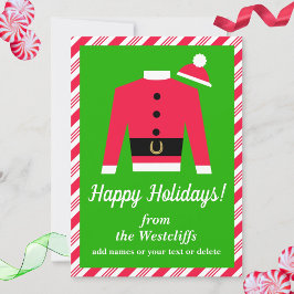 Santa Claus Horse Racing Jockey Silks gepersonalis Feestdagenkaart