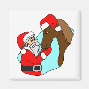 Santa Claus Horse Theme Equine Holiday Kerstmis Magneet