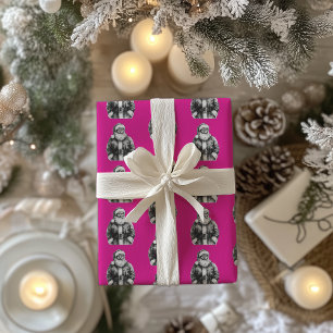Santa Claus Hot Pink Cadeaupapier