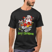 Santa Claus Hot Rod Sleigh Merry Christmas Classic T-shirt (Voorkant)