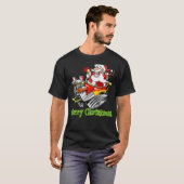 Santa Claus Hot Rod Sleigh Merry Christmas T-shirt (Voorkant volledig)