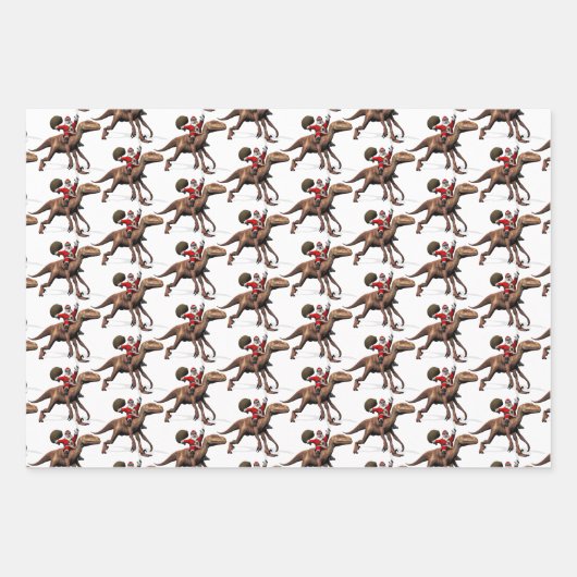 Santa Claus houdt van Dinosaurs Inpakpapier Vel (Voorkant 3)