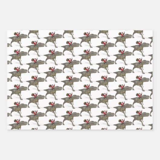 Santa Claus houdt van Dinosaurs Inpakpapier Vel (Voorkant)