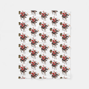 Santa Claus houdt van Donkeys Fleece Deken