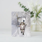 Santa Claus houdt van het spelen poker Feestdagenkaart (Staand voorkant)