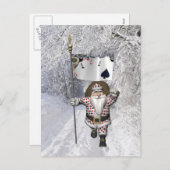 Santa Claus houdt van het spelen poker Feestdagenkaart (Voorkant / Achterkant)