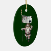 Santa Claus houdt van het spelen poker Keramisch Ornament (Rechts)