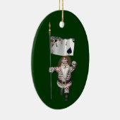 Santa Claus houdt van het spelen poker Keramisch Ornament (Rechts)