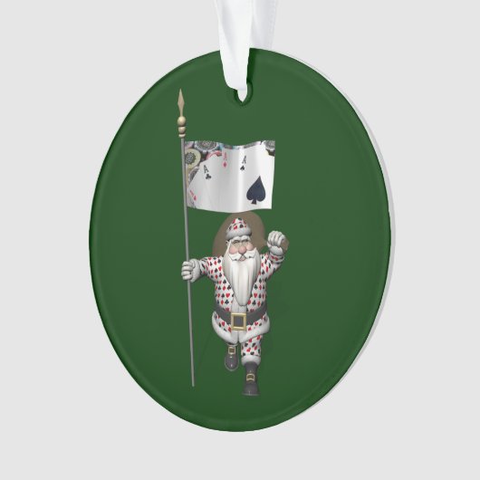 Santa Claus houdt van het spelen poker Ornament (voorkant)