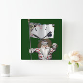 Santa Claus houdt van het spelen poker Vierkante Klok (Huis)