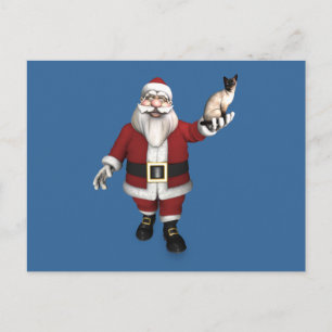 Santa Claus houdt van Siamese katten Feestdagenkaart