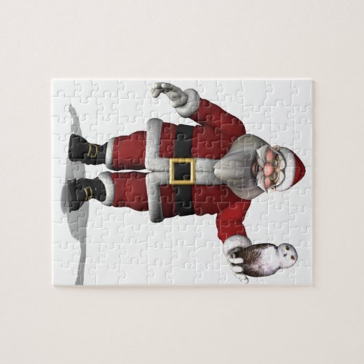 Santa Claus houdt van Snowy Owl Legpuzzel (Horizontaal)