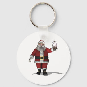 Santa Claus houdt van Snowy Owl Sleutelhanger