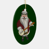 Santa Claus houdt van zijn banjo Keramisch Ornament (Rechts)