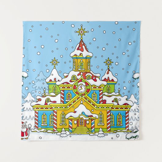 Santa Claus housesanta, claus, house, winter, vors Wandkleed (Voorkant)