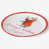Santa Claus Humor Stylish Christmas Paper Plates Papieren Bordje (Gekanteld)