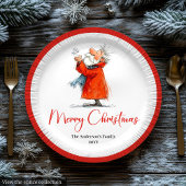 Santa Claus Humor Stylish Christmas Paper Plates Papieren Bordje