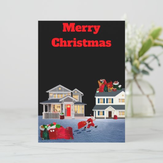 Santa Claus Hustle Kaart (Staand voorkant)