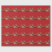 Santa Claus Hustle Rood inpakpapier (Vlak)