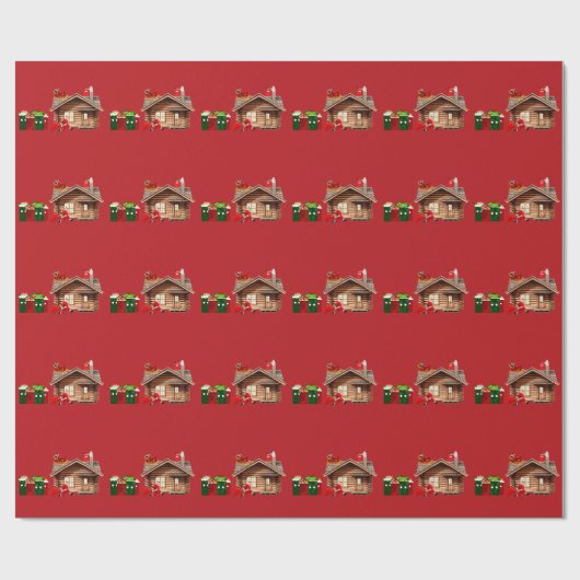 Santa Claus Hustle Rood inpakpapier (Vlak)