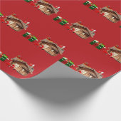 Santa Claus Hustle Rood inpakpapier (Hoek)