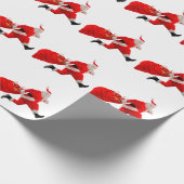 Santa Claus Hustle White Wrapping Paper Cadeaupapier (Hoek)