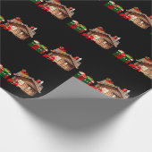 Santa Claus Hustle Zwart inpakpapier (Hoek)