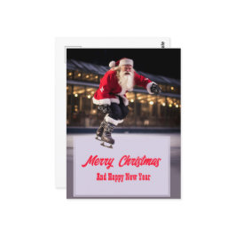 Santa Claus Ice Skating Briefkaart