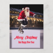 Santa Claus Ice Skating Briefkaart (Voorkant)