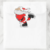 Santa Claus Ice Skating Vierkante Sticker (Tas)
