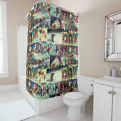 Santa Claus  illustraties van de oude wereld Douchegordijn (In situ)