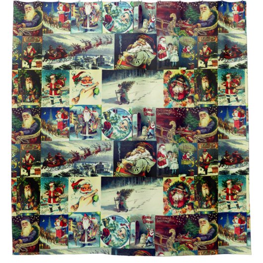 Santa Claus  illustraties van de oude wereld Douchegordijn (Voorkant)