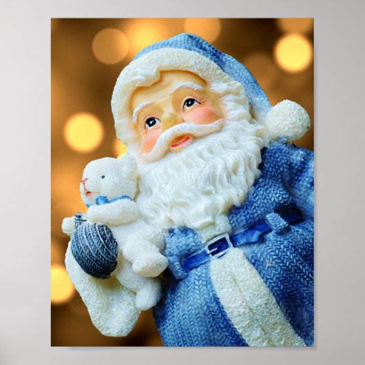 Santa Claus in a Blue Suit Poster (Voorkant)