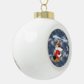 Santa Claus in a Helicopter Keramische Bal Ornament (Links)