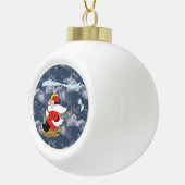 Santa Claus in a Helicopter Keramische Bal Ornament (Rechts)