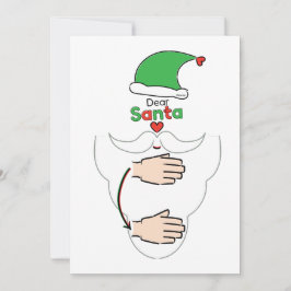 Santa Claus in American Sign Language Feestdagenkaart