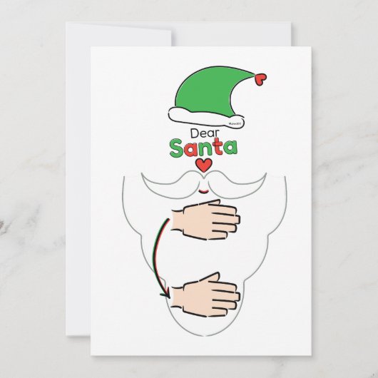 Santa Claus in American Sign Language Feestdagenkaart (Voorkant)
