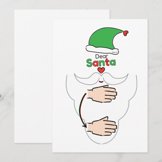 Santa Claus in American Sign Language Feestdagenkaart (Voorkant / Achterkant)