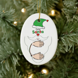 Santa Claus in American Sign Language Keramisch Ornament