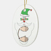 Santa Claus in American Sign Language Keramisch Ornament (Links)