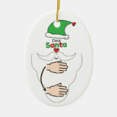 Santa Claus in American Sign Language Keramisch Ornament (Voorkant)