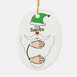Santa Claus in American Sign Language Keramisch Ornament