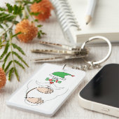 Santa Claus in American Sign Language Sleutelhanger (Voorkant Rechts)