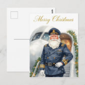 Santa Claus in at the airport Briefkaart (Voorkant / Achterkant)