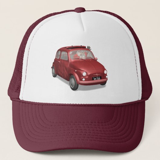Santa Claus in Fiat 500 Trucker Pet (Voorkant)